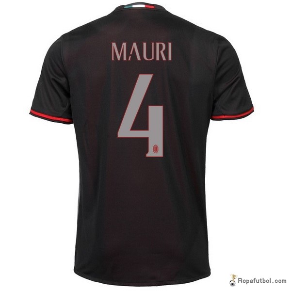 Camiseta AC Milan Replica Primera Ropa Mauri 2016/17 Negro